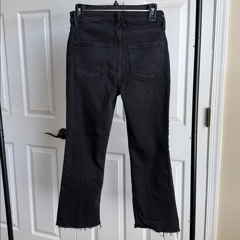 LC Lauren Conrad High Rise Cropped Kick Flare Black Wash Flare Jeans - Picture 5 of 8